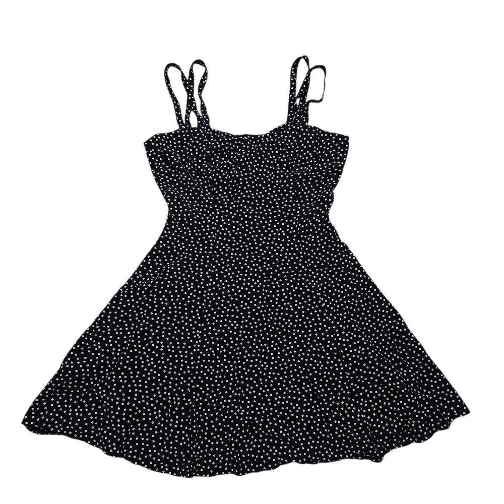 All That Jazz Skater Dress Womens 4 Black Polka Dot 90s Vintage Sweetheart